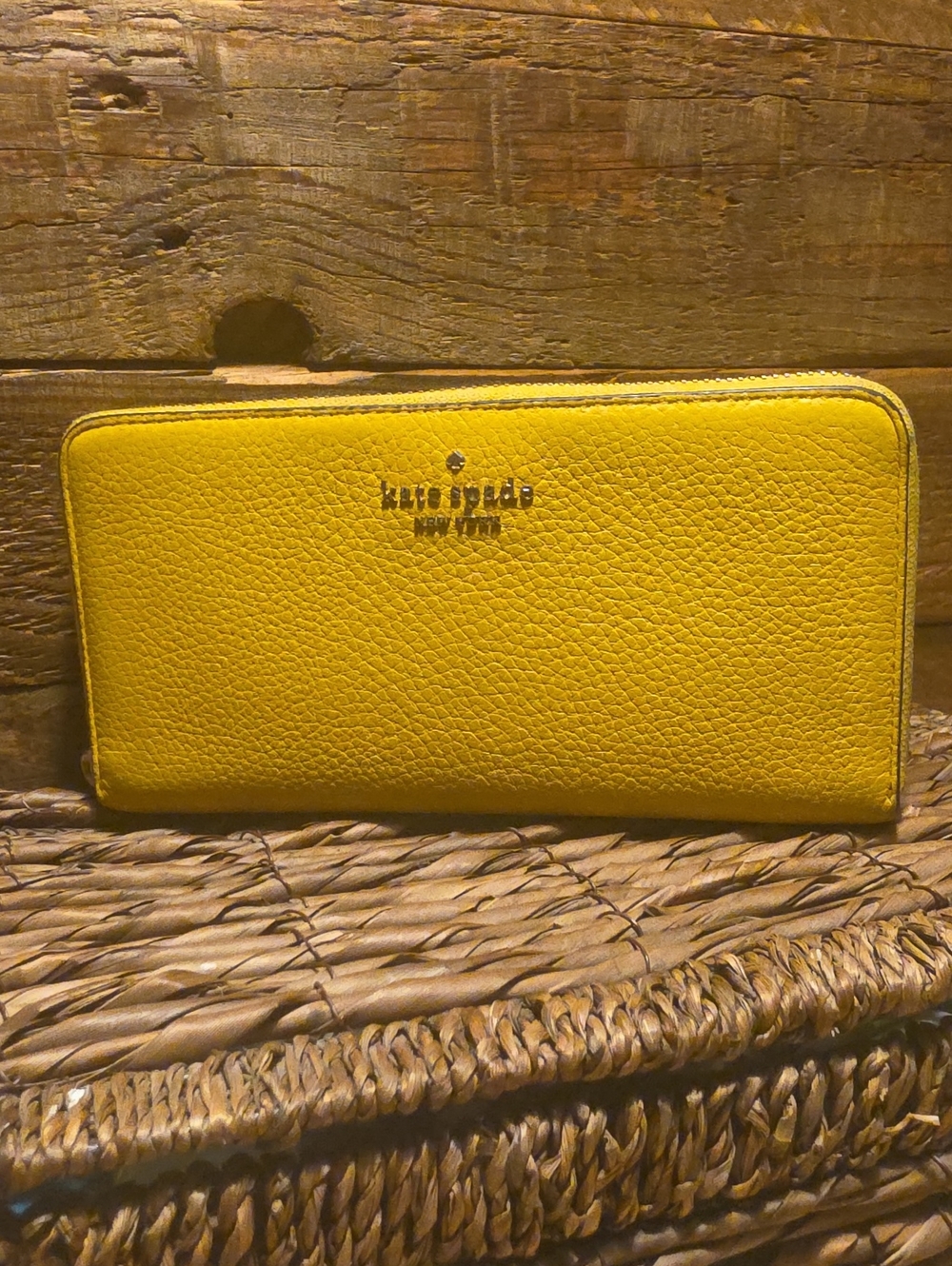 Kate Spade Mustard Leather Wallet EUC